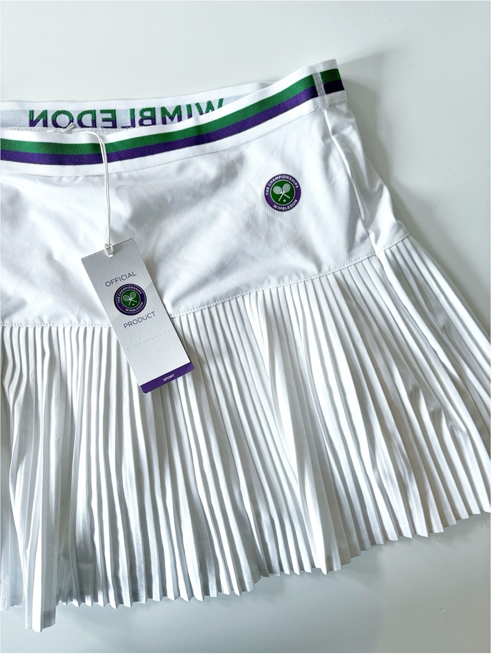 Wimbledon Whites || Kids Core Skort Pleated Tennis Skirt White Green Purple NWT